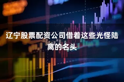 辽宁股票配资公司借着这些光怪陆离的名头